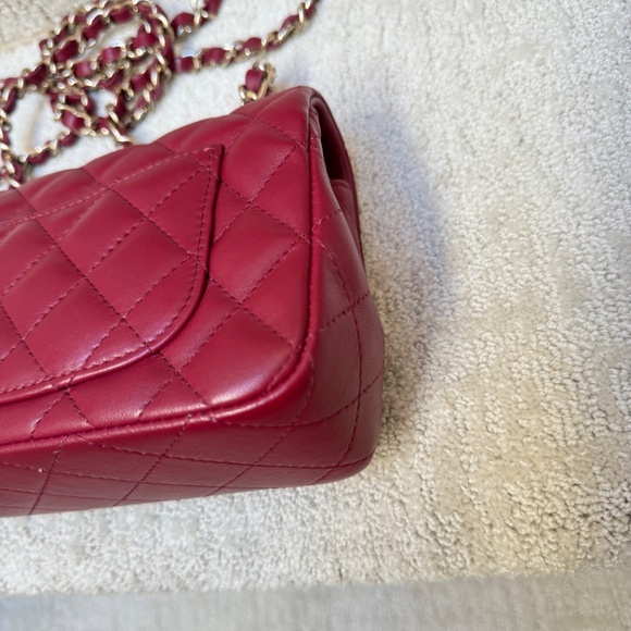 CHANEL Like New Classic Flap Mini Rectangle in Burgundy and Gold - Picture 10 of 15